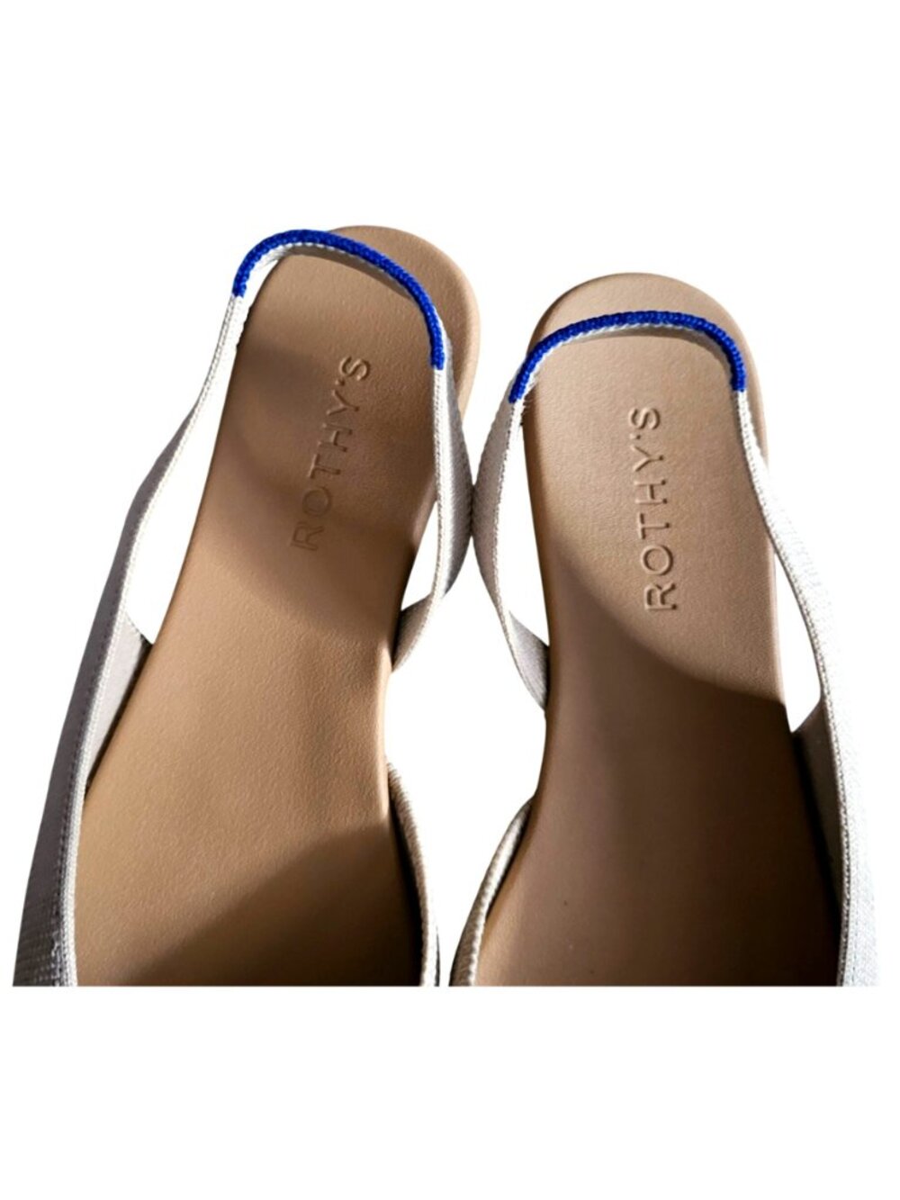 Rothys Womens Pointed Toe Slingback Flats Beige & Black Size 8 Sustainable Knit - Picture 11 of 11